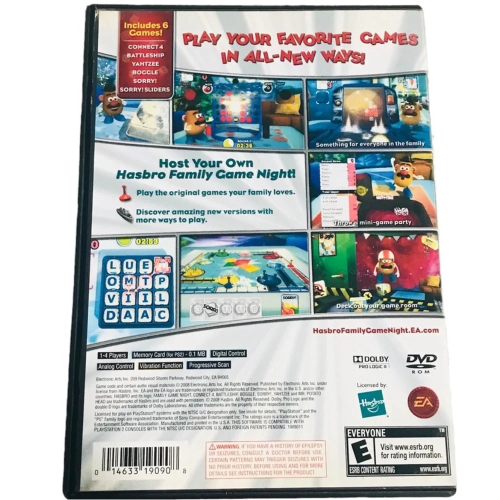 PlayStation 2 Hasbro Family Game Night Video Game